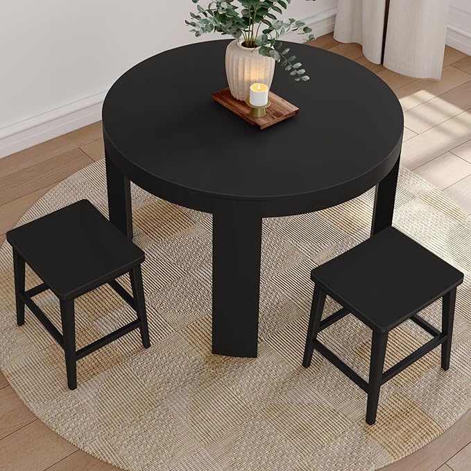 Plank+Beam Smythe Dining Stool, Sturdy Wood Modern Kitchen Stool, Saddle Seat - Image 8