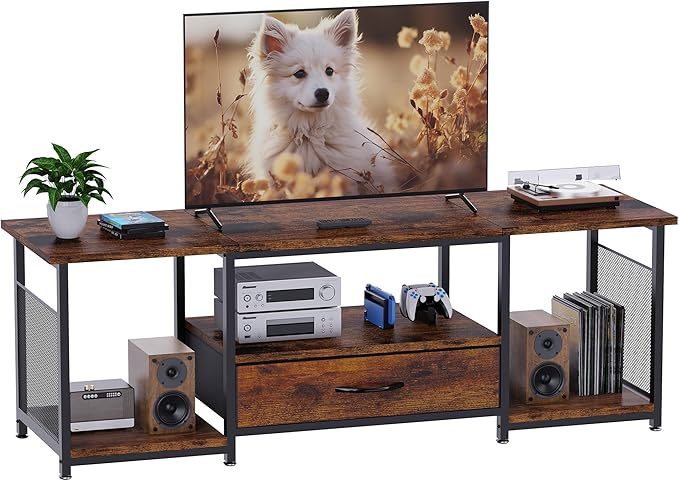 TV Stand with Drawers and Open Storage Shelves - Image 2
