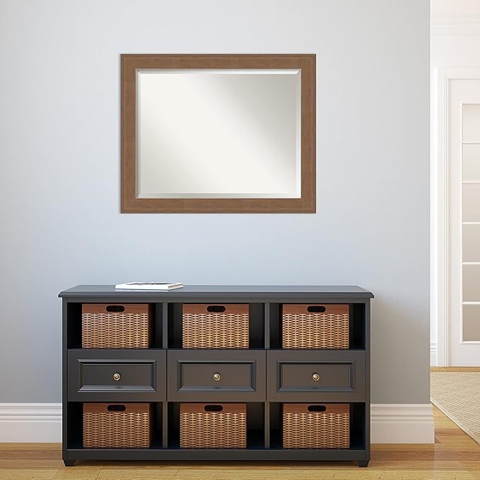 Amanti Art Brown Wall Mirror 27x33 Alta Medium Brown Rectangle Bathroom Mirror - Image 6