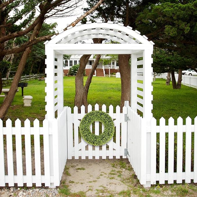Boxwood Wreath - 20inch Outdoor/Indoor All Seasons Decor - Image 7