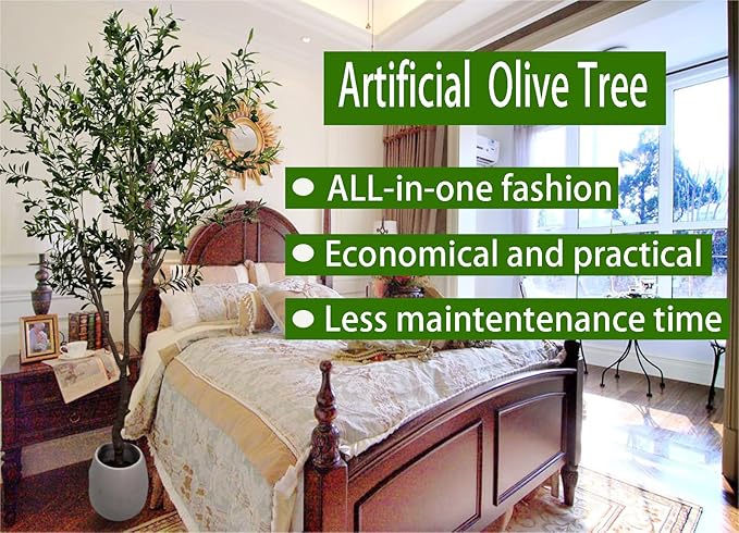 Artificial Olive Tree 7ft Tall, Faux Olive Tree Indoor Artificial Tree - Image 4