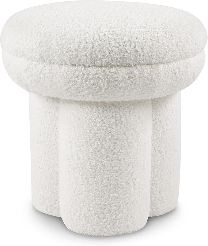 Furniture of America Rami Modern 18-inch Mushroom-Shape Upholstered Ottoman - Image 3