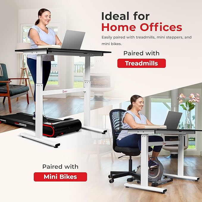 Sunny Health & Fitness Multi-Purpose Air-Drive Adjustable Standing Desk - Image 5