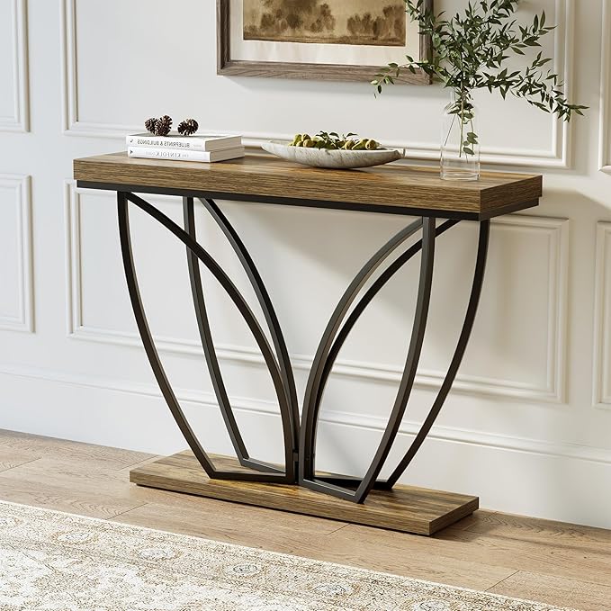 LITTLE TREE Sofa Table, 41.3 Inch Industrial Behind Couch Furniture, Narrow - Image 3