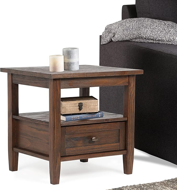 SIMPLIHOME Warm Shaker SOLID WOOD 20 inch Wide Rectangle Transitional End Table - Image 11