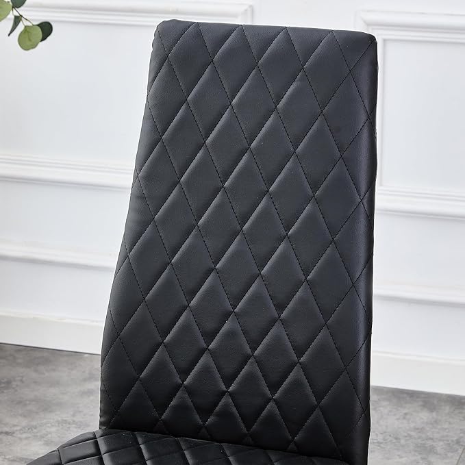 Modern Minimalist Dining Chair Fireproof Leather Sprayed Metal Pipe Diamond - Image 7