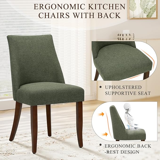 COLAMY Upholstered Dining Chairs Set of 4, Mid Century Modern Kitchen Chairs - Image 3