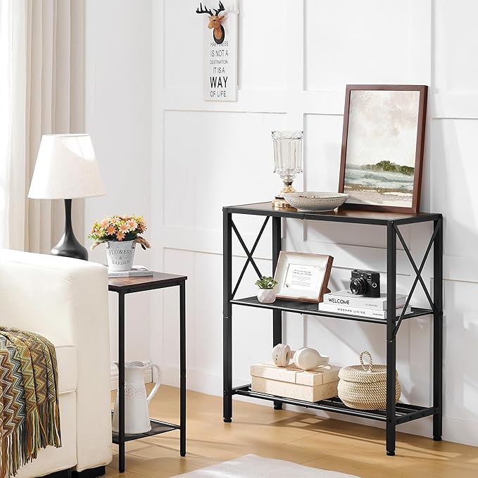 Hoctieon Industrial Console Table, 3-Tier Entryway Tables, Metal Frame - Image 7