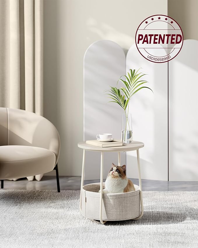 VASAGLE Small Round Side End Table, Modern Nightstand - Image 5