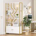 Keyluv 76" Tall Gold Bookshelf by KeyluvHome
