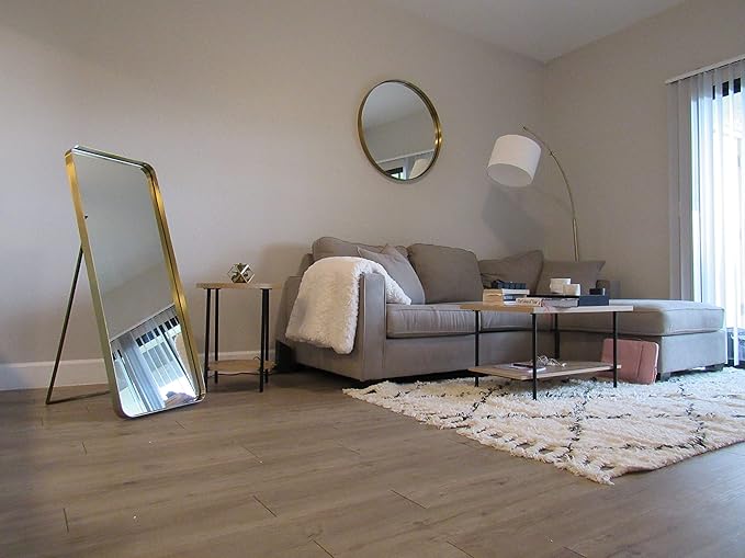 Gold Rectangular Mirror 48 inch Tall | Wall Mounted or Free Standing Floor - Image 8