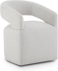 Upholstered Dining Chairs with Removable Casters Barrel Side Armchair with by Kislot