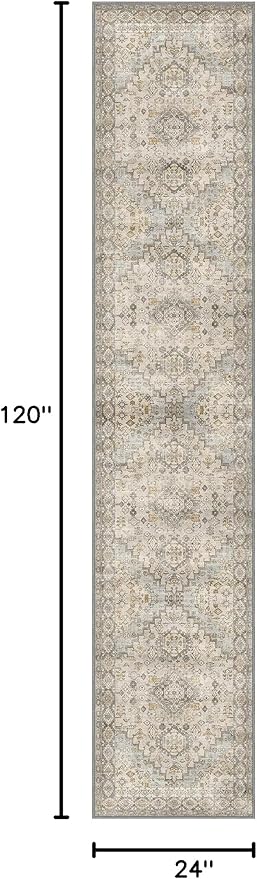 GENIMO Runner Rug 2x10 Machine Washable Non Slip Vintage Hallway Runner Rug - Image 2