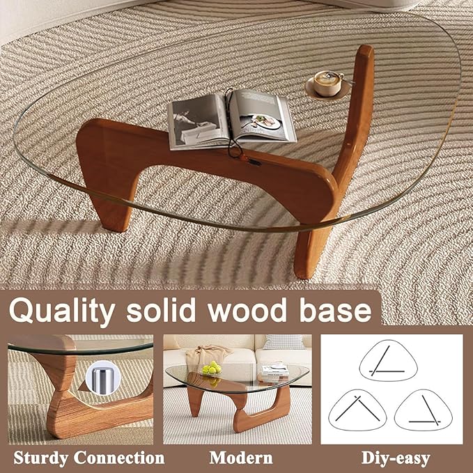 Modern Glass Coffee Table for Living Room, Small mid Century Coffee Table - Image 5