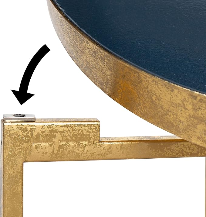 Kate and Laurel Celia Metal Foldable Round Accent Table, 18.25" x 18.25" x 22" - Image 6