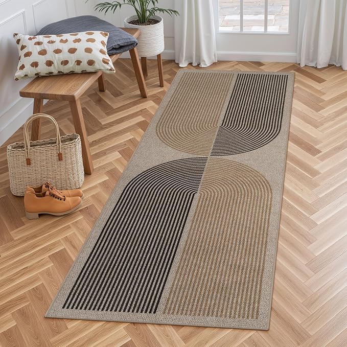 Lahome Modern Rainbow Easy Jute Rug, 2x6 Kitchen Runner Washable Rug Runners by Lahome