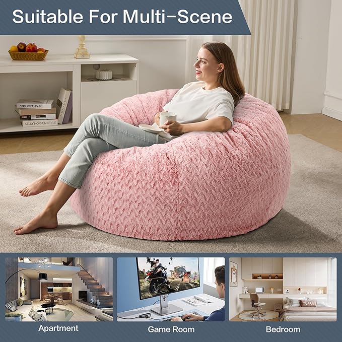 4ft Bean Bag Chairs for Adults Large Beanbag Chair - Image 5