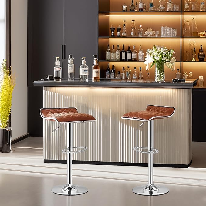 VECELO Bar Stools Set of 4, Adjustable Bar Stools, Bar Height Stools - Image 6