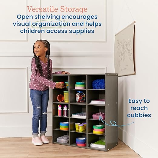 ECR4Kids Streamline 15 Cubby Tray Storage Cabinet, Classroom Furniture - Image 4