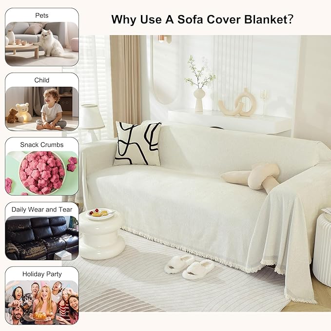 STACYPIK Modern Beige Couch Covers - Image 2