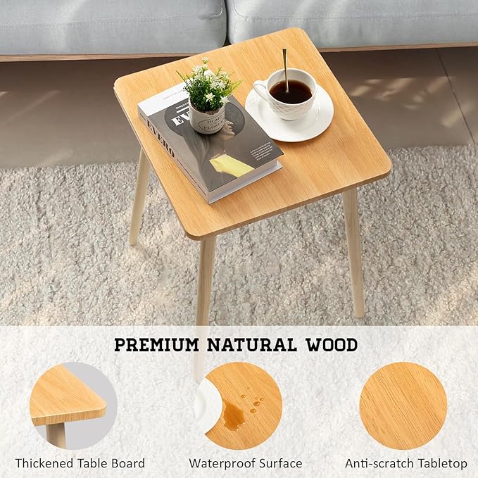 FORAOFUR Side Table, Modern End Table, Wooden Small - Image 3