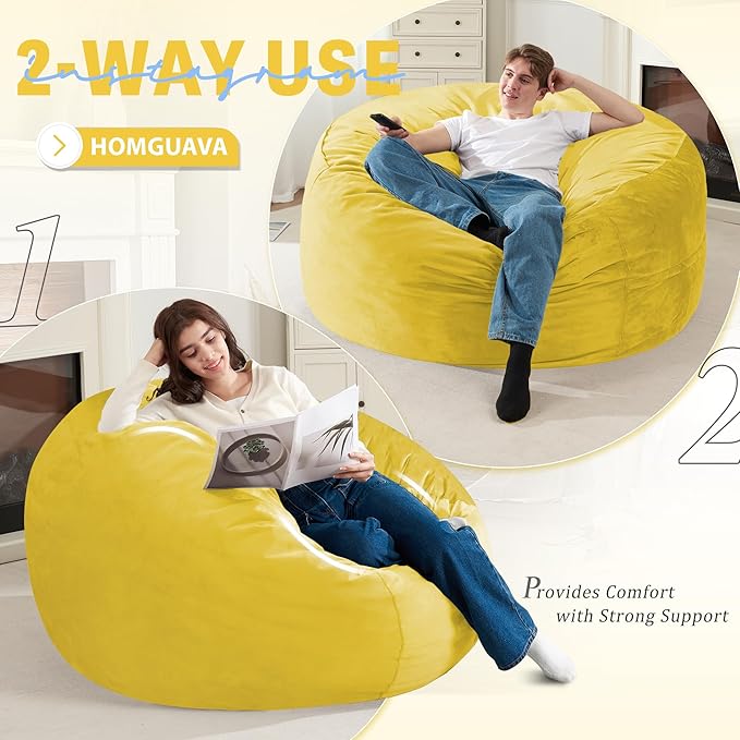 Homguava 4 FT Bean Bag Chair: 4' Bean Bags - Image 5