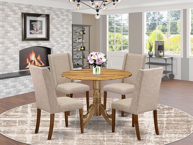 East West Furniture DLFL5-ANA-04 5 Piece Dining Room Furniture Set Includes a - Image 2