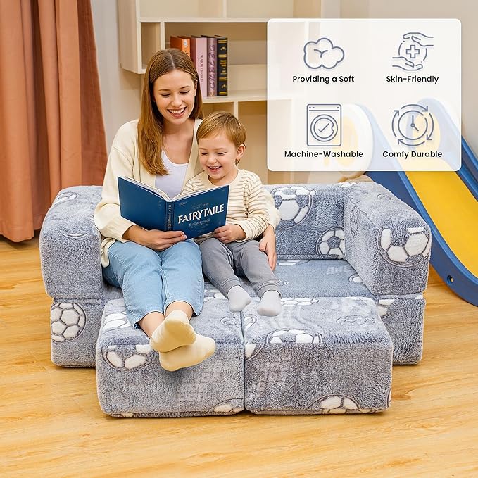 Lamerge Toddler Couch Glow in The Dark Toddler Fold Out Couch - Image 2