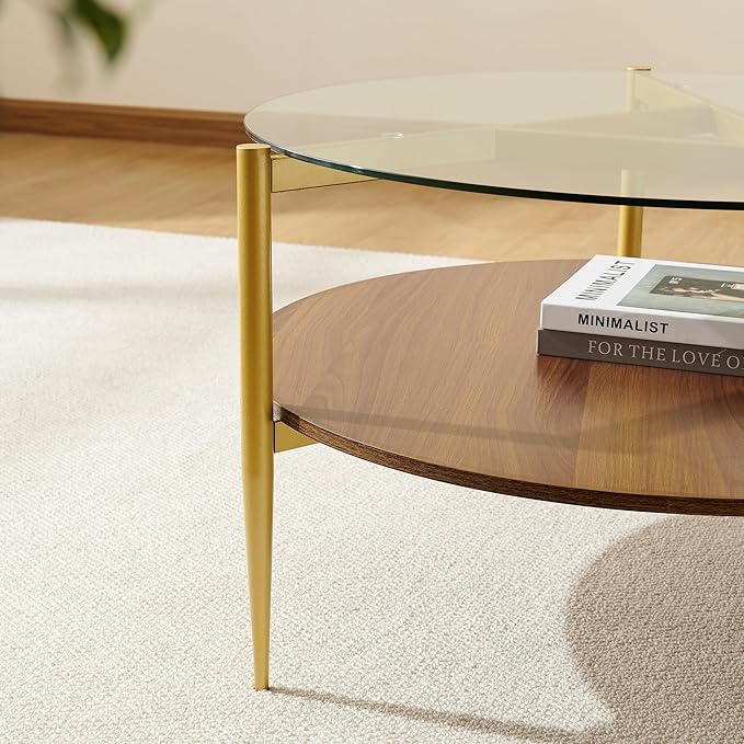Round Coffee Table, Mid-Century Modern Design, D30*H17 inch, - Image 6
