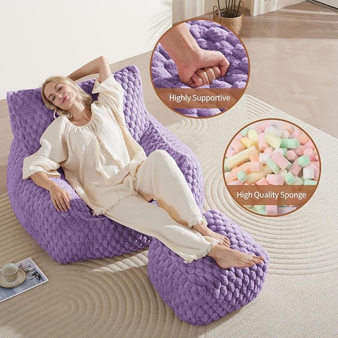 Bean Bag Chair with Ottoman - Image 6