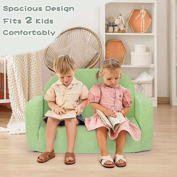 Extra Wide Kids Couch, 2-in-1 Soft Toddler Couch - Image 3