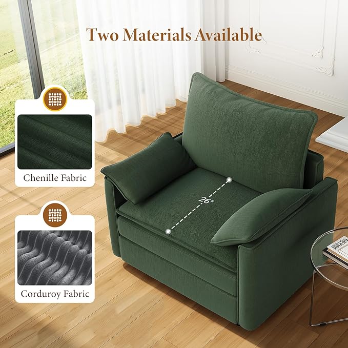 Vesgantti 40" Single Seat Sofa, Comfy Cloud Couch Deep Seat Upholstered Couch - Image 4