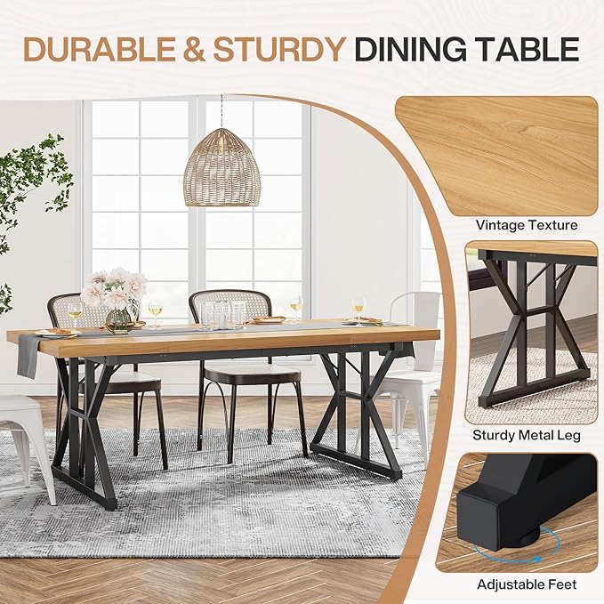 Tribesigns Farmhouse Dining Table - Image 5