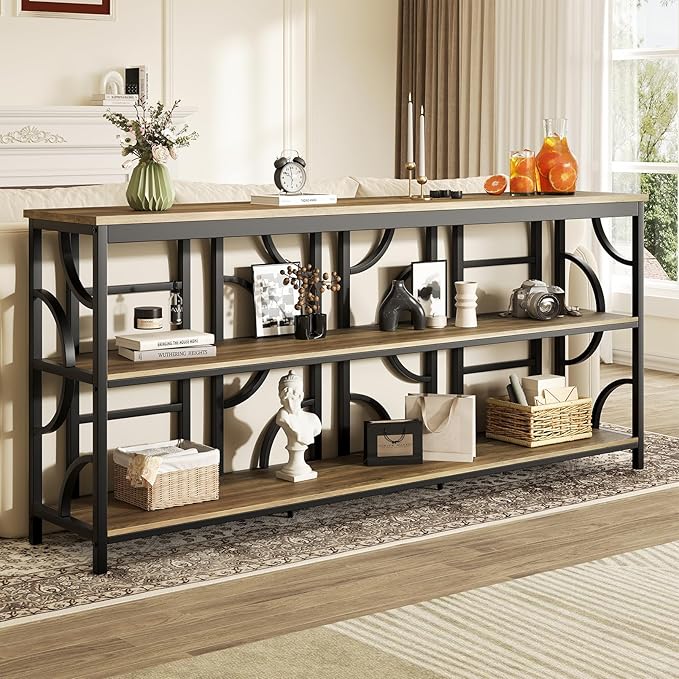 70.9-Inch Industrial Sofa Table, Extra Long Console Table Behind Couch - Image 5