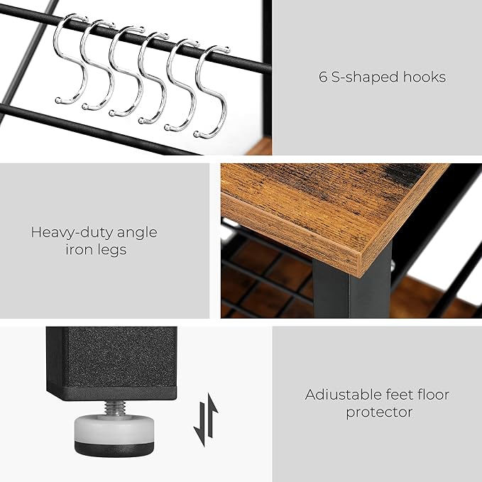 VASAGLE ALINRU Kitchen Baker’s Rack, Coffee Bar, Microwave Oven Stand, - Image 8
