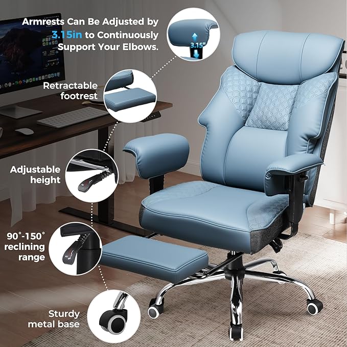 GTRACING Big and Tall Office Chair 400LBS Wide Ergonomic Gaming Chair - Image 6
