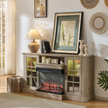 ROCKPOINT 3 Sided Glass 59" Fireplace TV Stand by ROCKPOINT