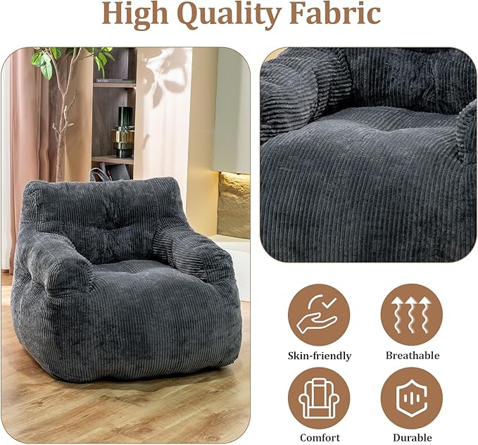 Giant Bean Bag Chair, Faux Fur Large Bean Bag Chair - Image 7