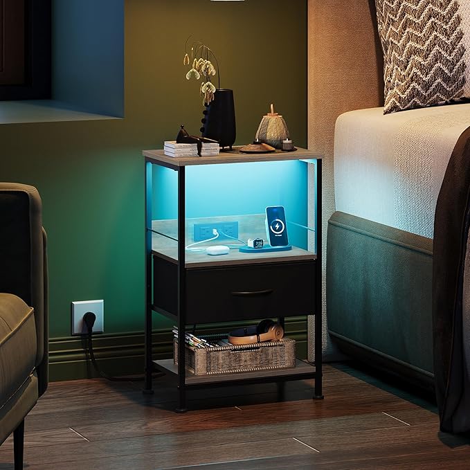 WLIVE LED Nightstand, Night Stand - Image 2