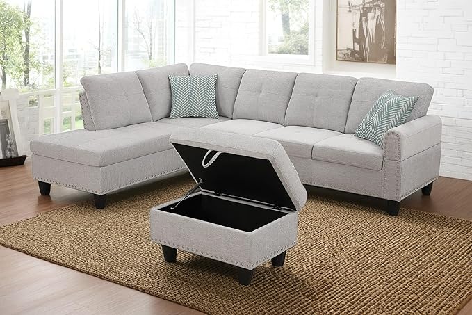 98 Inch L Shaped Sectional Sofa - Image 3