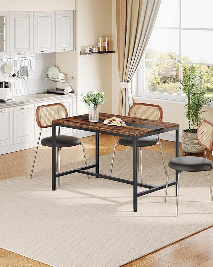 47.2'' Dining Table, Rectangle Color-Blocked Kitchen Dinner Table, - Image 4