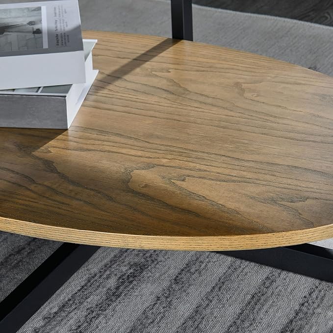 Solid Wood Oval Coffee Table - Image 9
