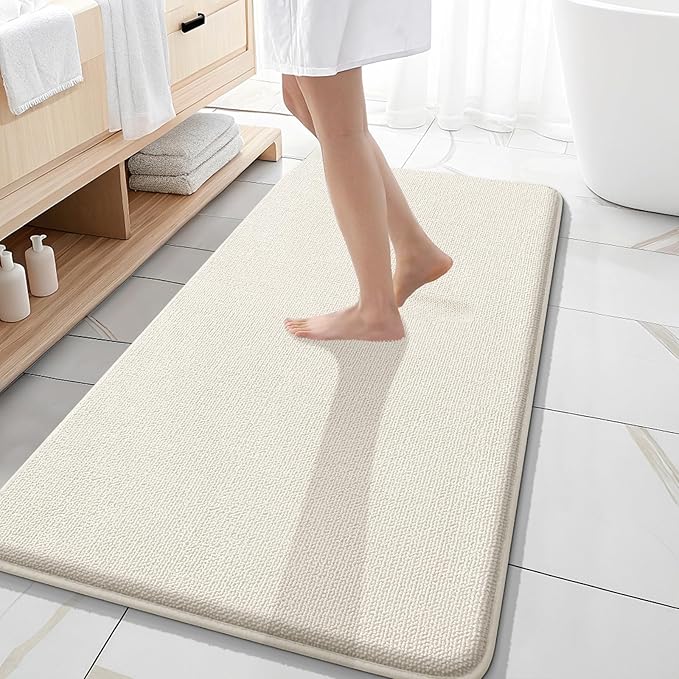 OLANLY Thick Memory Foam Bath Mat Rug 47x20, Extra Soft Absorbent Bathroom Rug by OLANLY