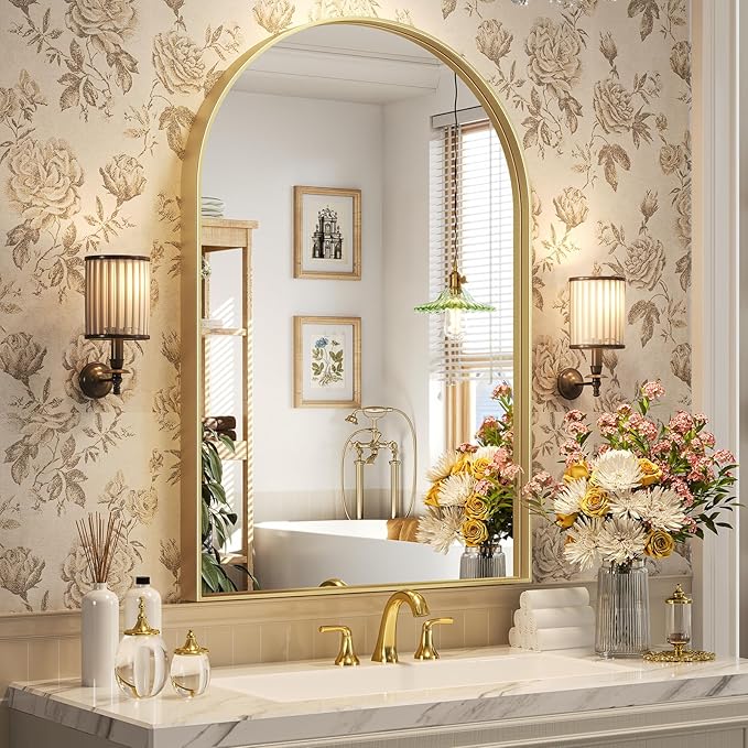 Brightify Arched Wall Mirror, 26 x 38 Inch, HD Silver, Living Room, Wall Mount by Brightify