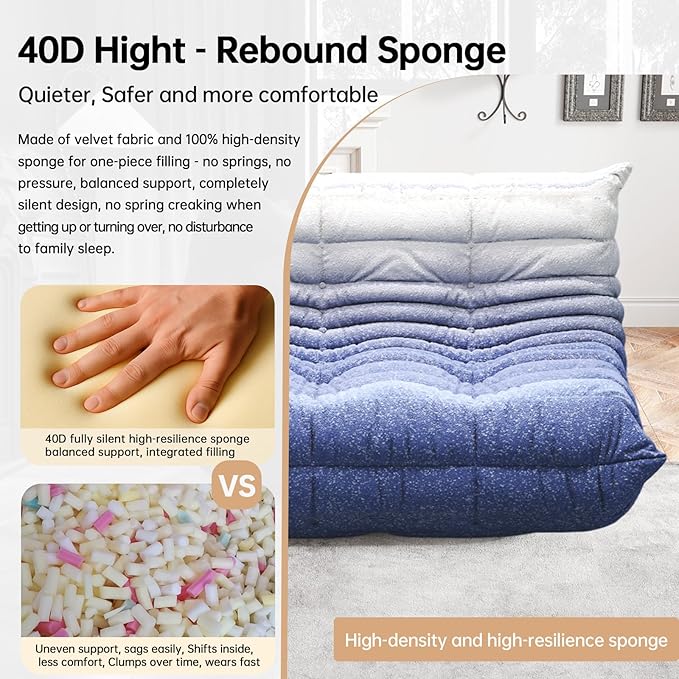 Bean Bag Chairs for Adults, Memory Foam Couch Loveseat Sofa Chair, Soft Teddy - Image 4