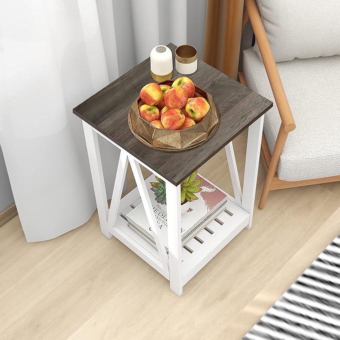 Farmhouse Square End Table, Accent Side Table - Image 3