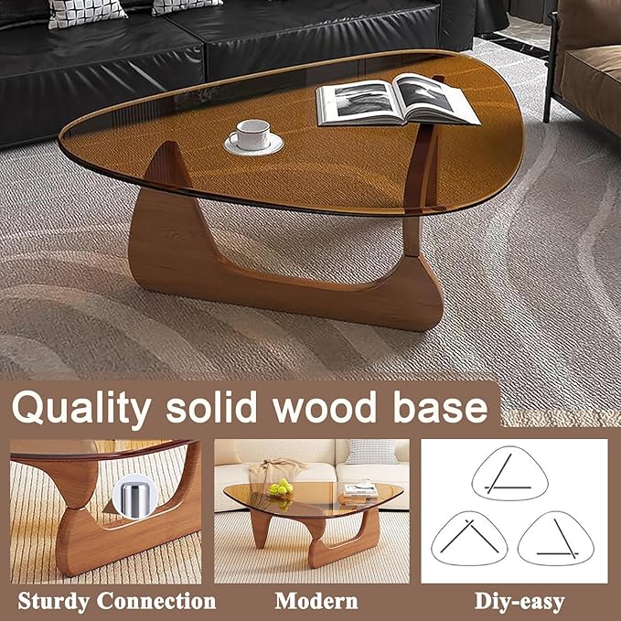 Modern Glass Coffee Table for Living Room mid Century Small Coffee Table - Image 3