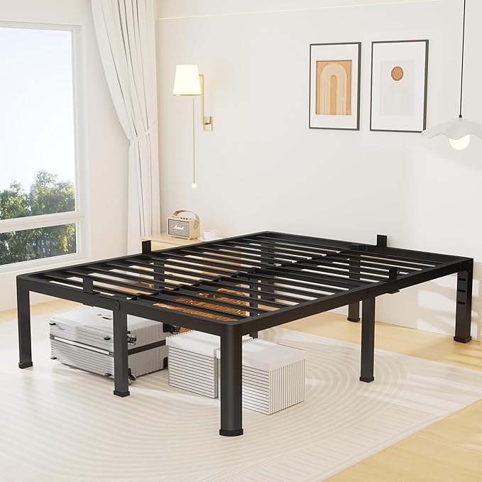 18 Inch Queen Size Metal Platform Bed Frame - Image 9