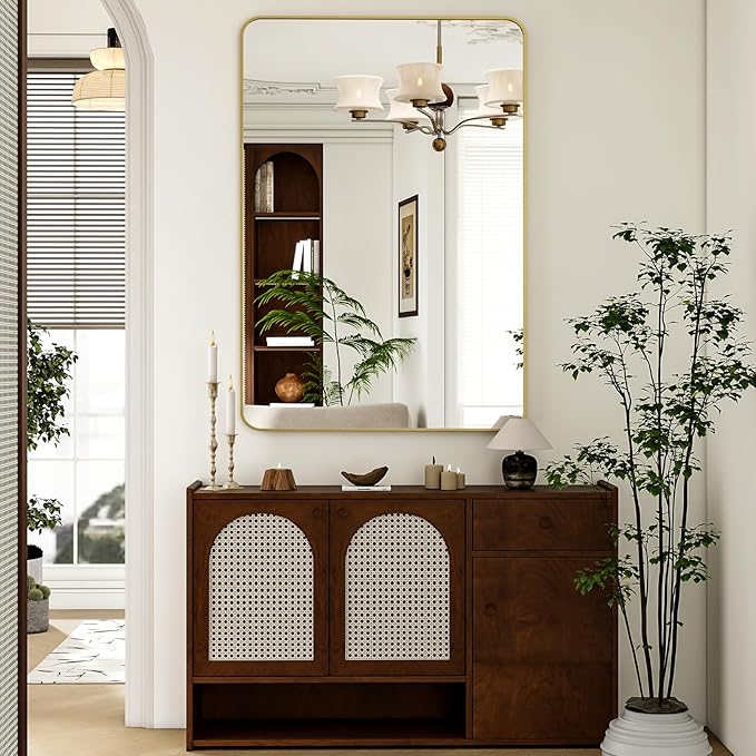 30 x 48 Inch Bathroom Mirror, Rounded Rectangular Vanity Mirror - Image 8