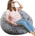 Fluffy Bean Bag Chair, 3FT Round Memory Foam Filled Bean Bag by Unknown